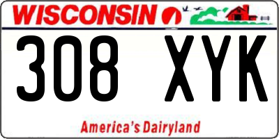 WI license plate 308XYK
