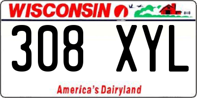 WI license plate 308XYL
