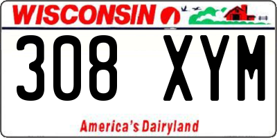 WI license plate 308XYM