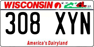 WI license plate 308XYN