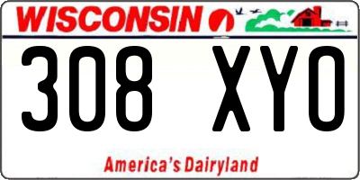 WI license plate 308XYO