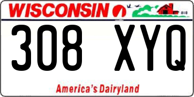 WI license plate 308XYQ