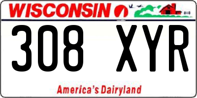 WI license plate 308XYR