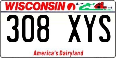 WI license plate 308XYS