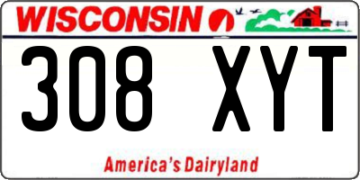 WI license plate 308XYT