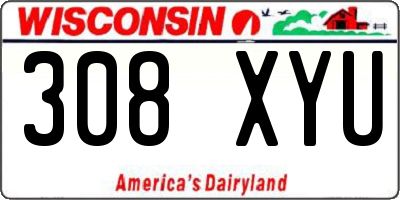 WI license plate 308XYU