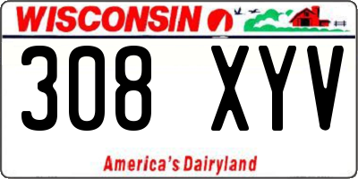 WI license plate 308XYV