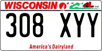 WI license plate 308XYY
