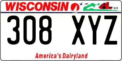 WI license plate 308XYZ