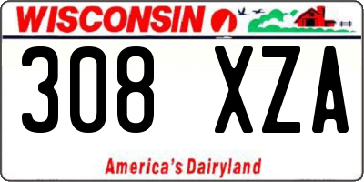 WI license plate 308XZA