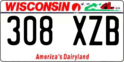 WI license plate 308XZB