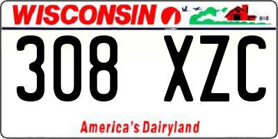 WI license plate 308XZC