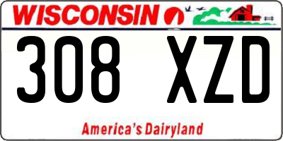 WI license plate 308XZD
