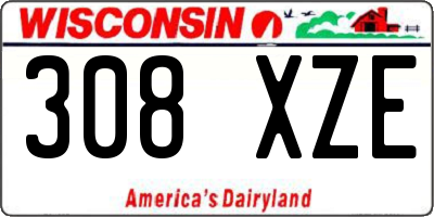 WI license plate 308XZE