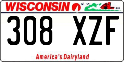 WI license plate 308XZF