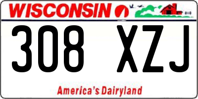 WI license plate 308XZJ