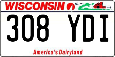 WI license plate 308YDI