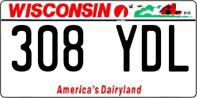 WI license plate 308YDL