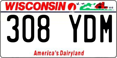 WI license plate 308YDM