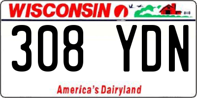 WI license plate 308YDN