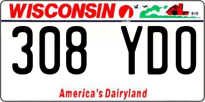 WI license plate 308YDO
