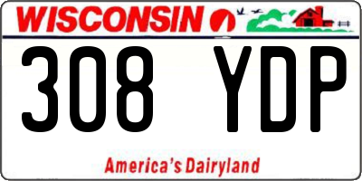 WI license plate 308YDP
