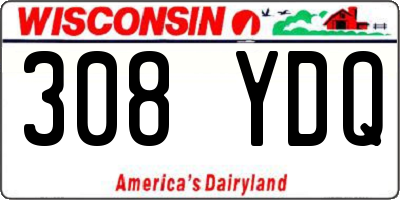 WI license plate 308YDQ