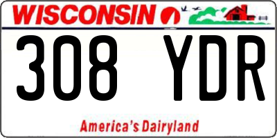 WI license plate 308YDR