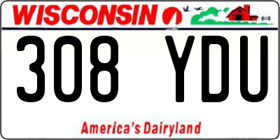 WI license plate 308YDU