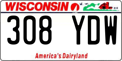 WI license plate 308YDW