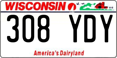 WI license plate 308YDY