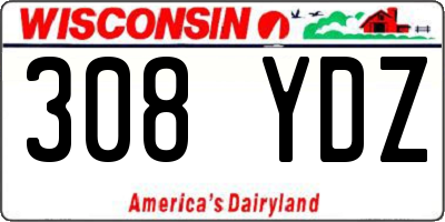 WI license plate 308YDZ