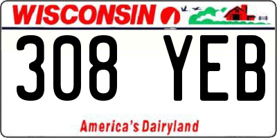 WI license plate 308YEB