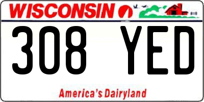 WI license plate 308YED