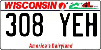 WI license plate 308YEH