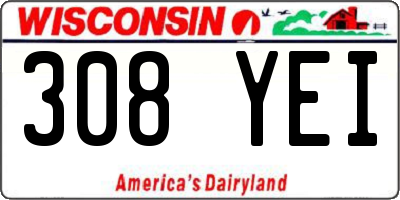 WI license plate 308YEI