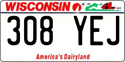 WI license plate 308YEJ