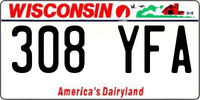 WI license plate 308YFA