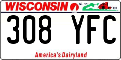 WI license plate 308YFC