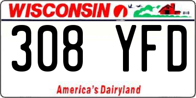 WI license plate 308YFD