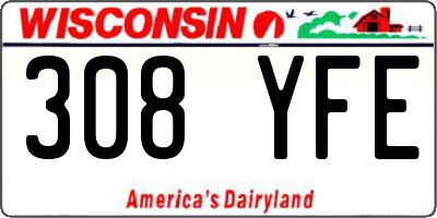 WI license plate 308YFE