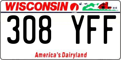 WI license plate 308YFF