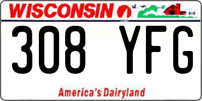 WI license plate 308YFG