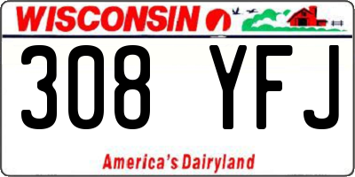 WI license plate 308YFJ