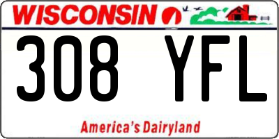 WI license plate 308YFL