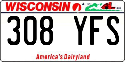 WI license plate 308YFS