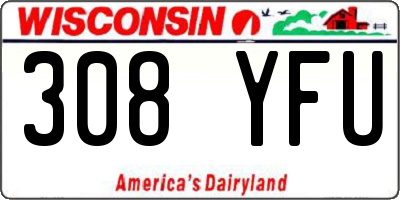 WI license plate 308YFU