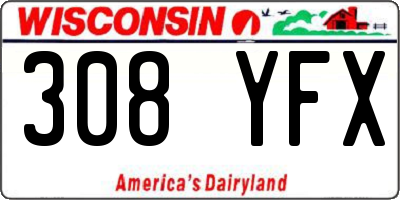 WI license plate 308YFX