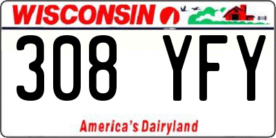 WI license plate 308YFY