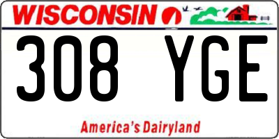 WI license plate 308YGE